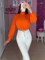 بلوز کمر گت یقه اسکی - تصویر 6